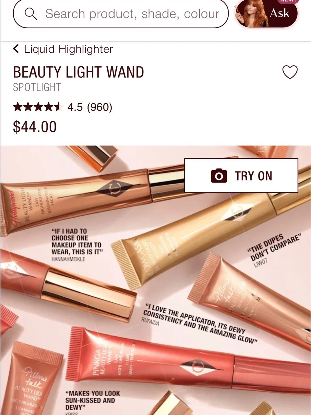 Charlotte Tilbury Beauty Light Wand Highlighter - Rose Gold
